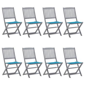 ARDEBO.de - Klappbare Gartenstühle 8 Stk. mit Kissen Massivholz Akazie