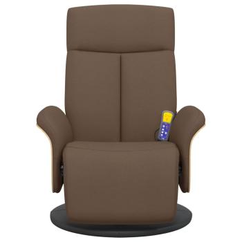 Massagesessel mit Fußteil Braun Stoff