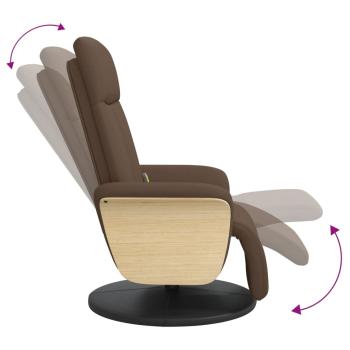Massagesessel mit Fußteil Braun Stoff