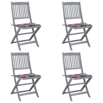 ARDEBO.de - Klappbare Gartenstühle 4 Stk. mit Kissen Massivholz Akazie