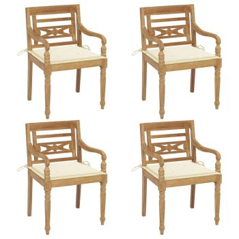 ARDEBO.de - Batavia-Stühle mit Kissen 4 Stk. Massivholz Teak