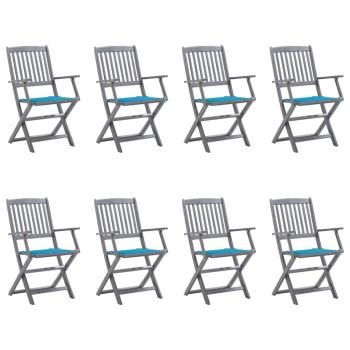 ARDEBO.de - Klappbare Gartenstühle 8 Stk. mit Kissen Massivholz Akazie