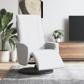 ARDEBO.de - Relaxsessel mit Fußteil Weiß Kunstleder