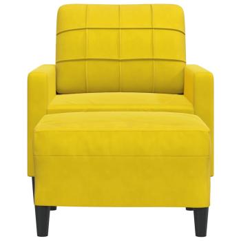 Sessel mit Hocker Gelb 60 cm Samt