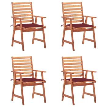ARDEBO.de - Garten-Essstühle 4 Stk. mit Kissen Massivholz Akazie
