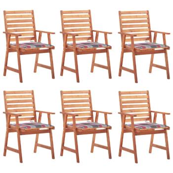ARDEBO.de - Garten-Essstühle 6 Stk. mit Kissen Massivholz Akazie