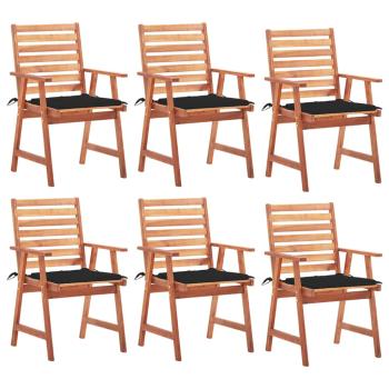 ARDEBO.de - Garten-Essstühle 6 Stk. mit Kissen Massivholz Akazie