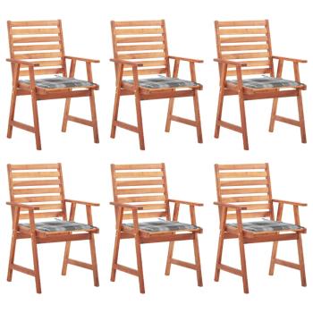 ARDEBO.de - Garten-Essstühle 6 Stk. mit Kissen Massivholz Akazie
