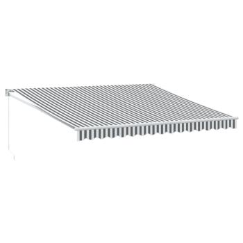 Markise Einziehbar Anthrazit und Weiß 4x3 m Stoff und Aluminium