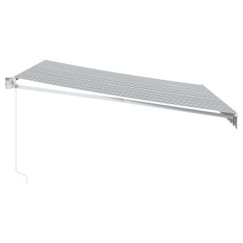 Markise Einziehbar Anthrazit und Weiß 4x3 m Stoff und Aluminium