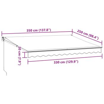 Markise Manuell Weinrot 350x250 cm