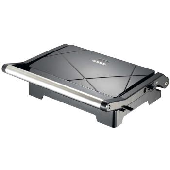 ARDEBO.de - Panini-Grill und Kontaktgrill mit Antihaftbeschichtung und Überhitzungsschutz 1000W Schwarz