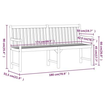 ARDEBO.de - Gartenbank 180 cm Massivholz Akazie