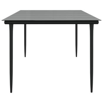 Garten-Esstisch Schwarz 200x100x74 cm Stahl und Hartglas