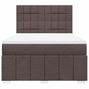 Boxspringbett mit Matratze Dunkelbraun 140x190 cm Stoff