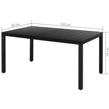 7-tlg. Garten-Essgruppe PVC Rattan Schwarz