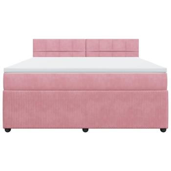 Boxspringbett mit Matratze Rosa 180x200 cm Samt