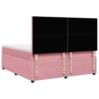 ARDEBO.de - Boxspringbett mit Matratze Rosa 180x200 cm Samt