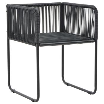 Gartenstühle 2 Stk. mit Polstern Poly Rattan Schwarz