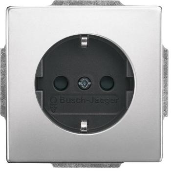 ARDEBO.de Busch-Jaeger 20 EUCBLI-866 SCHUKO Steckdosen-Einsatz Busch-steplight mit Nachtorientierungslicht, Pur Edelstahl, edelstahl (2CKA002013A5460)