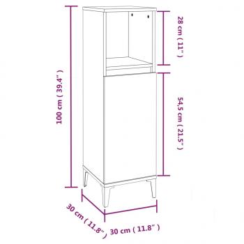 Badschrank Räuchereiche 30x30x100 cm Holzwerkstoff