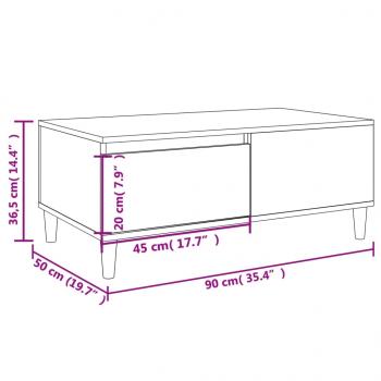 Couchtisch Räuchereiche 90x50x36,5 cm Holzwerkstoff