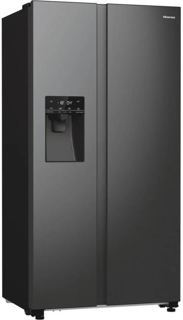 ARDEBO.de Hisense RS5P535NTFE Stand Side by Side Kombination, 91,5 cm breit, 566 L, Total No Frost, Wassertank, Eis-/Wasserspender, Multi Air Flow, Edelstahl schwarz
