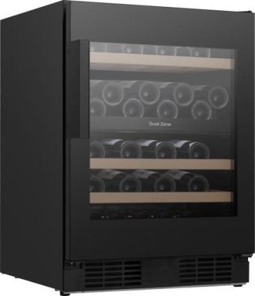 Hisense RW3N122GSLF Weintemperierschrank, 60 cm breit, 46 Standardflaschen, WLAN, DualTempZone, schwarz