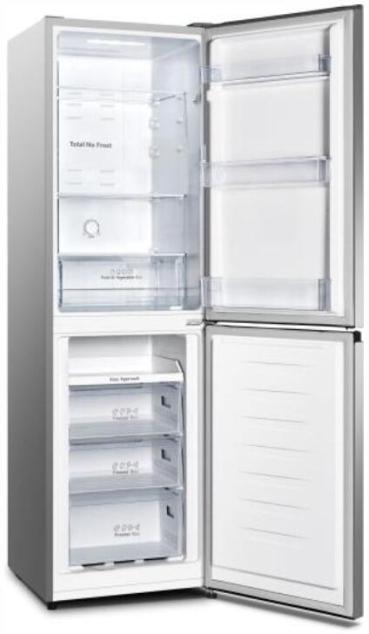 Hisense RB327N4ADD Stand Kühl-Gefrierkombination, 55 cm breit, 256 L, Total No Frost, Multi Air Flow, LED Innenbeleuchtung, silber