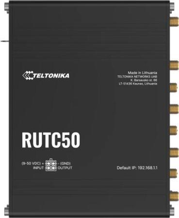 ARDEBO.de Teltonika RUTC50 WLAN Router, 5G, WLAN 6, DUAL-SIM mit Auto-Failover, Backup-WAN, schwarz (RUTC50200000)