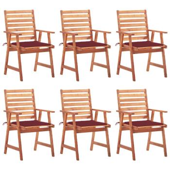 ARDEBO.de - Garten-Essstühle 6 Stk. mit Kissen Massivholz Akazie