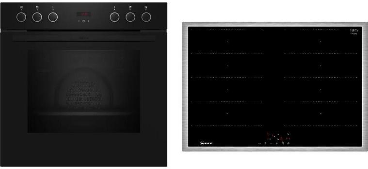 ARDEBO.de Neff EDX4IB0 N30/N50 A+ Einbauherdset mit Induktionskochfeld (E1CCD2AK4 + M66SBX1L0), 60 cm breit, 71 L, Edelstahl