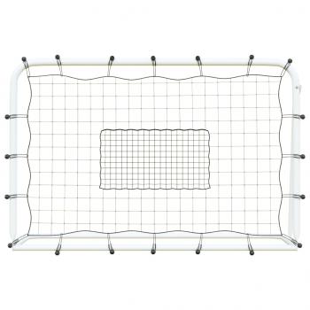 Fußball-Rebounder Weiß & Schwarz 184x61x123 cm Stahl & PE