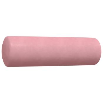 3-tlg. Sofagarnitur mit Kissen und Nackenrollen Rosa Samt