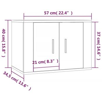 ARDEBO.de - 3-tlg. TV-Schrank-Set Räuchereiche Holzwerkstoff