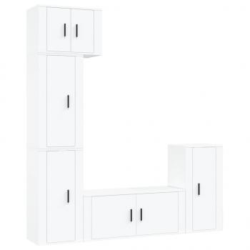 5-tlg. TV-Schrank-Set Weiß Holzwerkstoff
