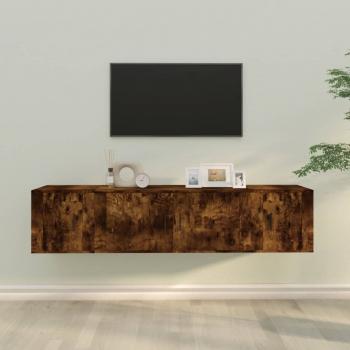 ARDEBO.de - 3-tlg. TV-Schrank-Set Räuchereiche Holzwerkstoff