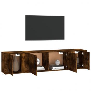 3-tlg. TV-Schrank-Set Räuchereiche Holzwerkstoff