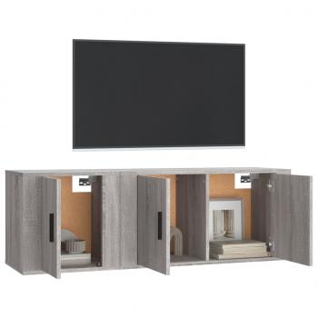 2-tlg. TV-Schrank-Set Grau Sonoma Holzwerkstoff