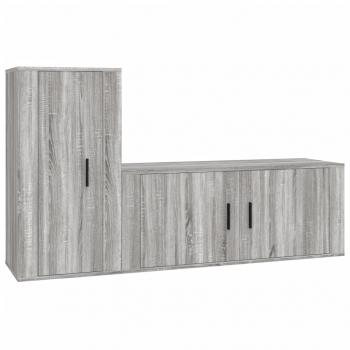 2-tlg. TV-Schrank-Set Grau Sonoma Holzwerkstoff