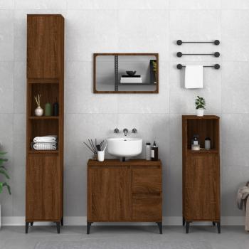 ARDEBO.de - Badschrank Braun Eichen-Optik 65x33x60 cm Holzwerkstoff
