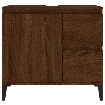 Badschrank Braun Eichen-Optik 65x33x60 cm Holzwerkstoff