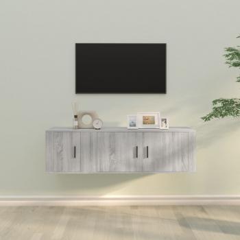 ARDEBO.de - 2-tlg. TV-Schrank-Set Grau Sonoma Holzwerkstoff
