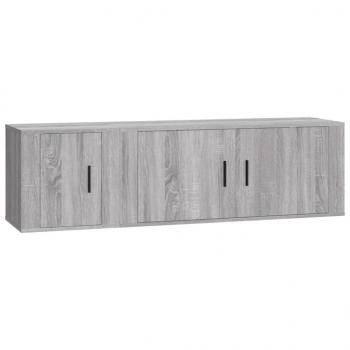 2-tlg. TV-Schrank-Set Grau Sonoma Holzwerkstoff