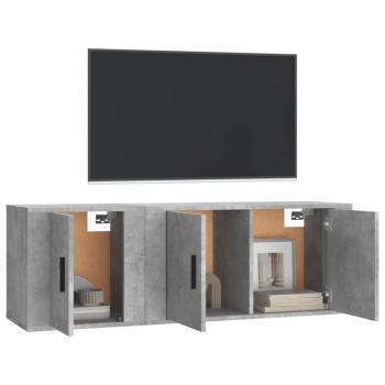 2-tlg. TV-Schrank-Set Betongrau Holzwerkstoff