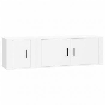 2-tlg. TV-Schrank-Set Weiß Holzwerkstoff