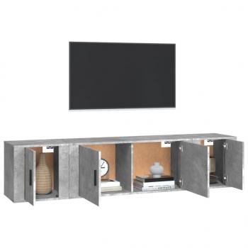 3-tlg. TV-Schrank-Set Betongrau Holzwerkstoff