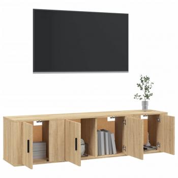 3-tlg. TV-Schrank-Set Sonoma-Eiche Holzwerkstoff