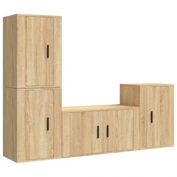 4-tlg. TV-Schrank-Set Sonoma-Eiche Holzwerkstoff