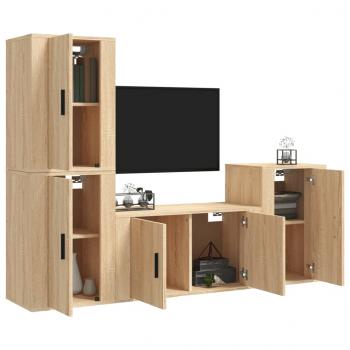 4-tlg. TV-Schrank-Set Sonoma-Eiche Holzwerkstoff